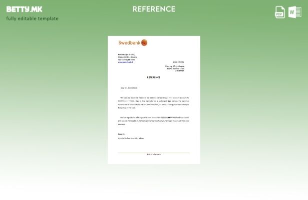 Референтен шаблон за затворање модерен стил Литванија Swedbank